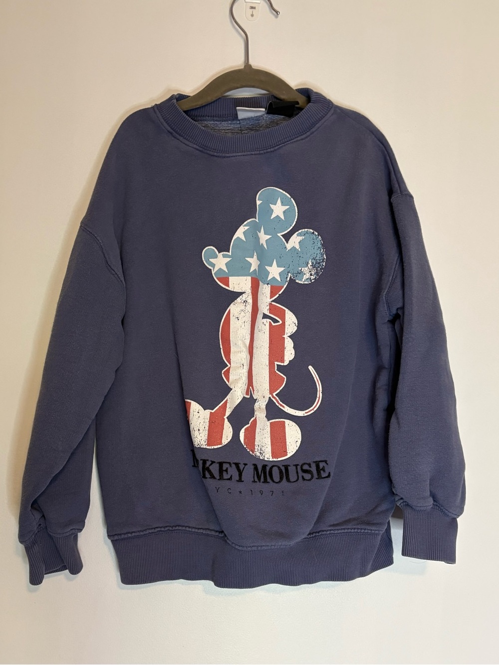 Zara Mickey Mouse American Flag Crewneck
